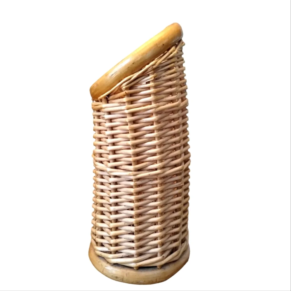 Vintage Woven Bamboo Magazine Rack Basket Lillian Vernon